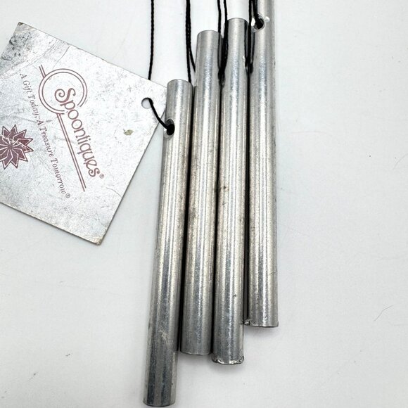 Cast Iron Wind Chime Sitting Cat & Crystal Accent By Spoontiques - Picture 4 of 6